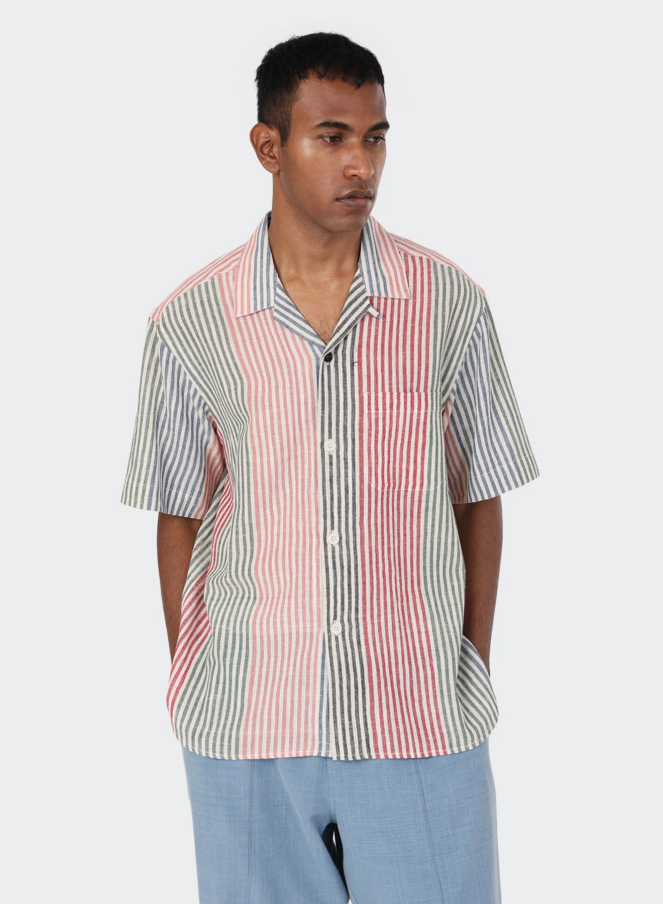 Kardo - Ronen Camp Collar in Handloom Stripe - Image 4