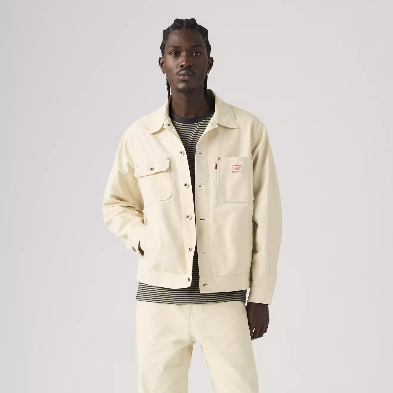 Levi's - Sunrise Trucker Jacket in Undyed Ecru Greige - Image 3
