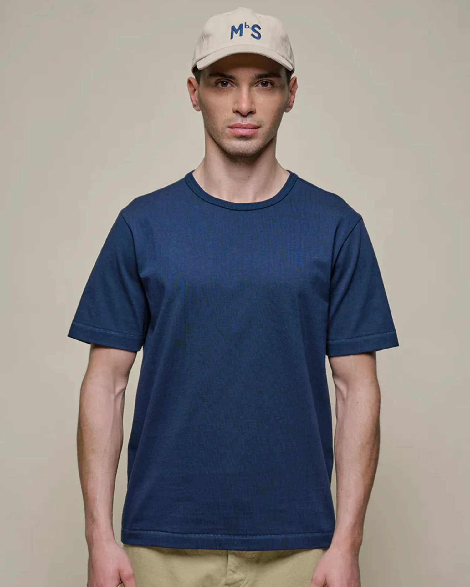 Merz b. Schwanen - 2M15 Vintage Machine Refined Classic Fit T-Shirt in Ink Blue - Image 2