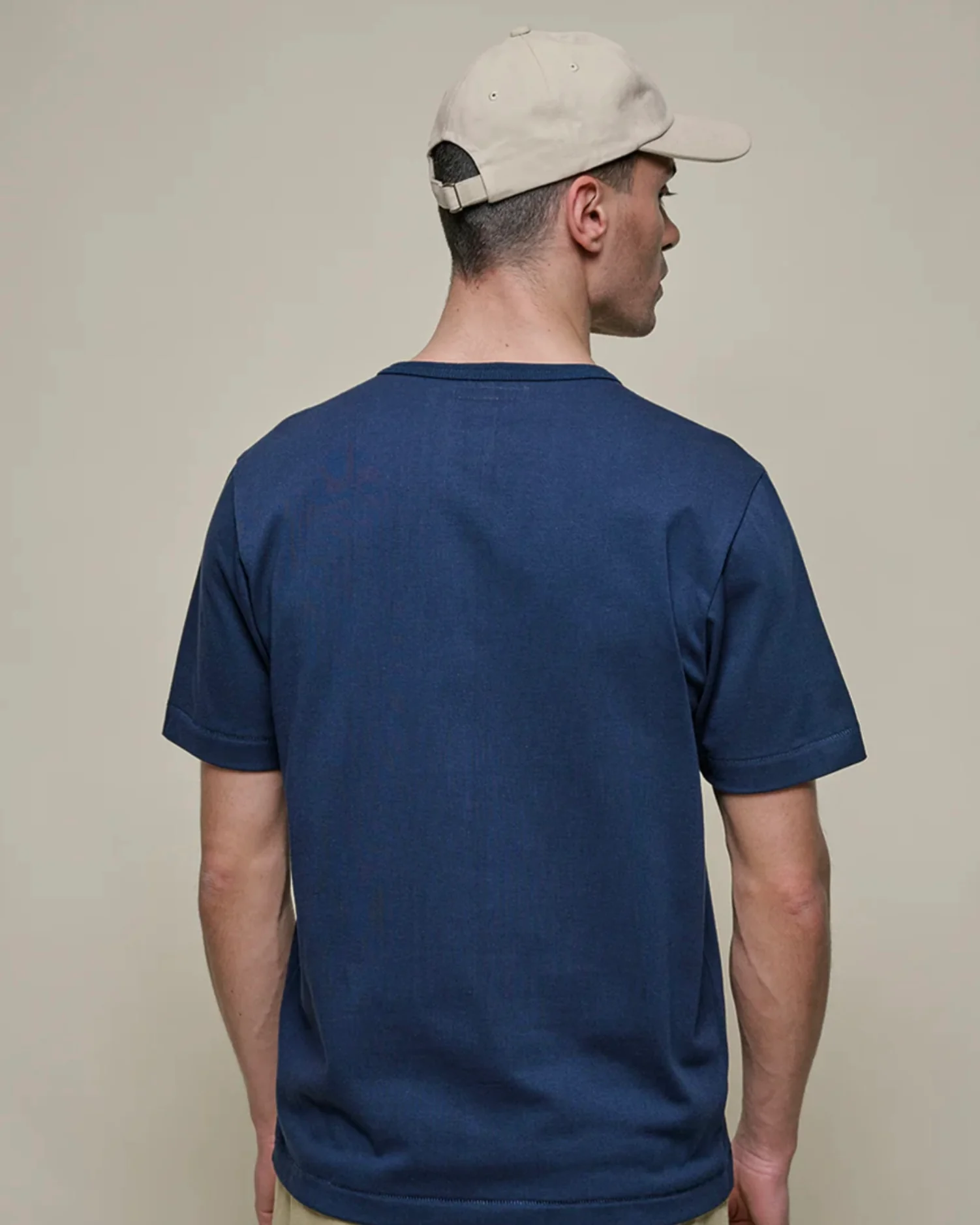 Merz b. Schwanen - 2M15 Vintage Machine Refined Classic Fit T-Shirt in Ink Blue - Image 3