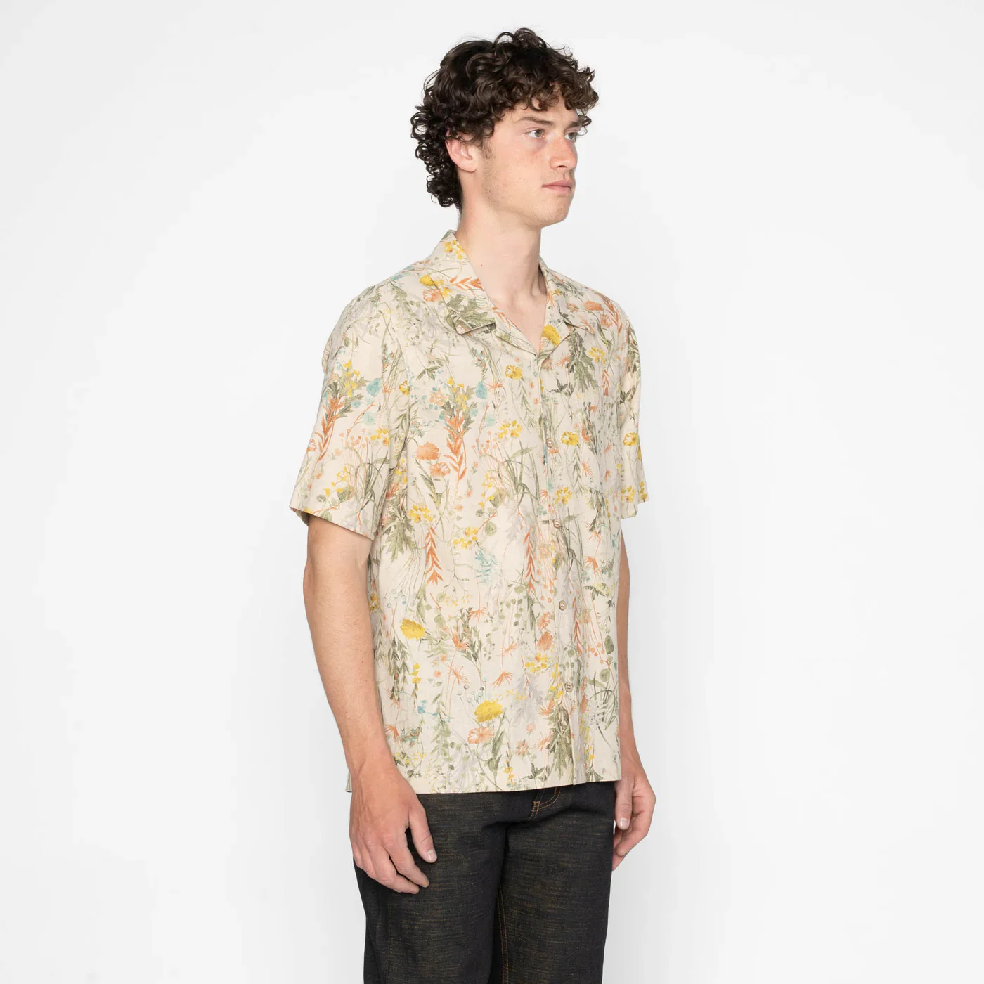 Naked & Famous - Aloha Shirt in Flowers Painting - Image 3
