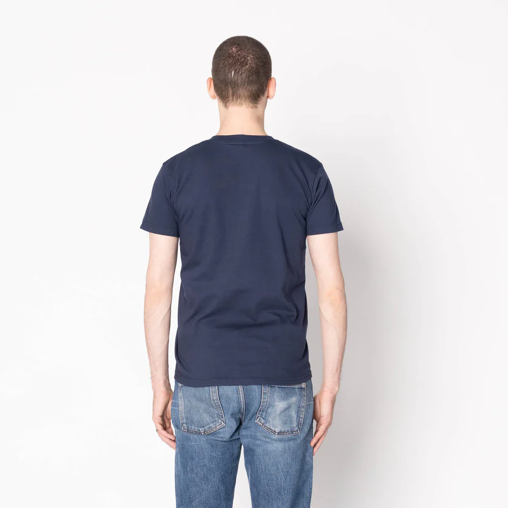 Naked & Famous - Pocket Tee: Origami Poplin in Navy - Image 4