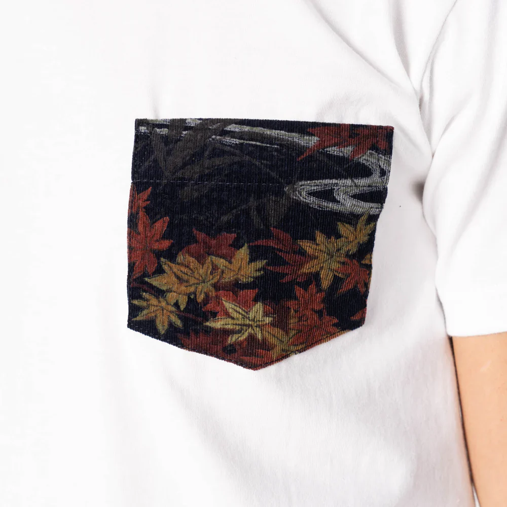 Naked & Famous - Pocket Tee: Printed Autumn in White - Image 2
