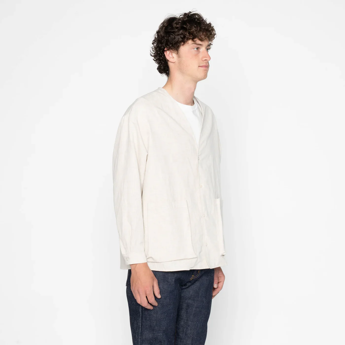Naked & Famous - Wise Guy Jacket in Linen Blend Denim - Image 3