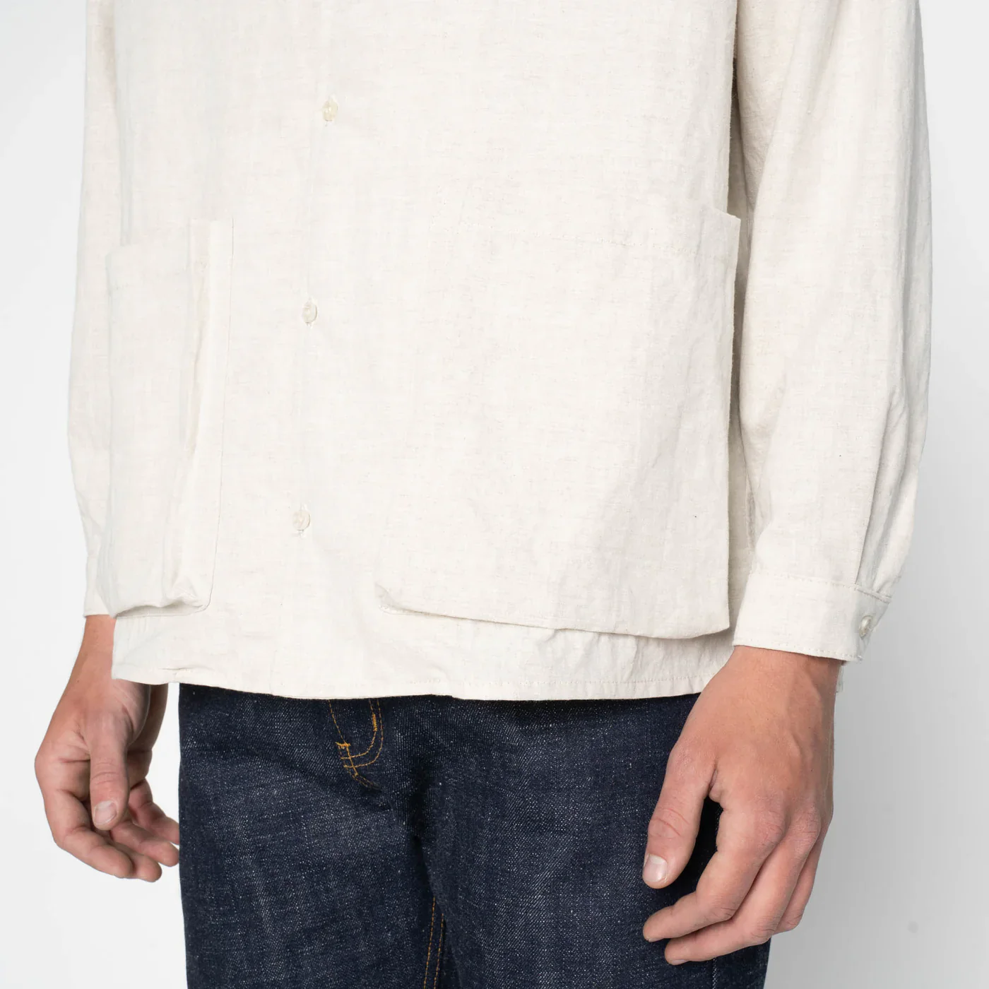 Naked & Famous - Wise Guy Jacket in Linen Blend Denim - Image 5