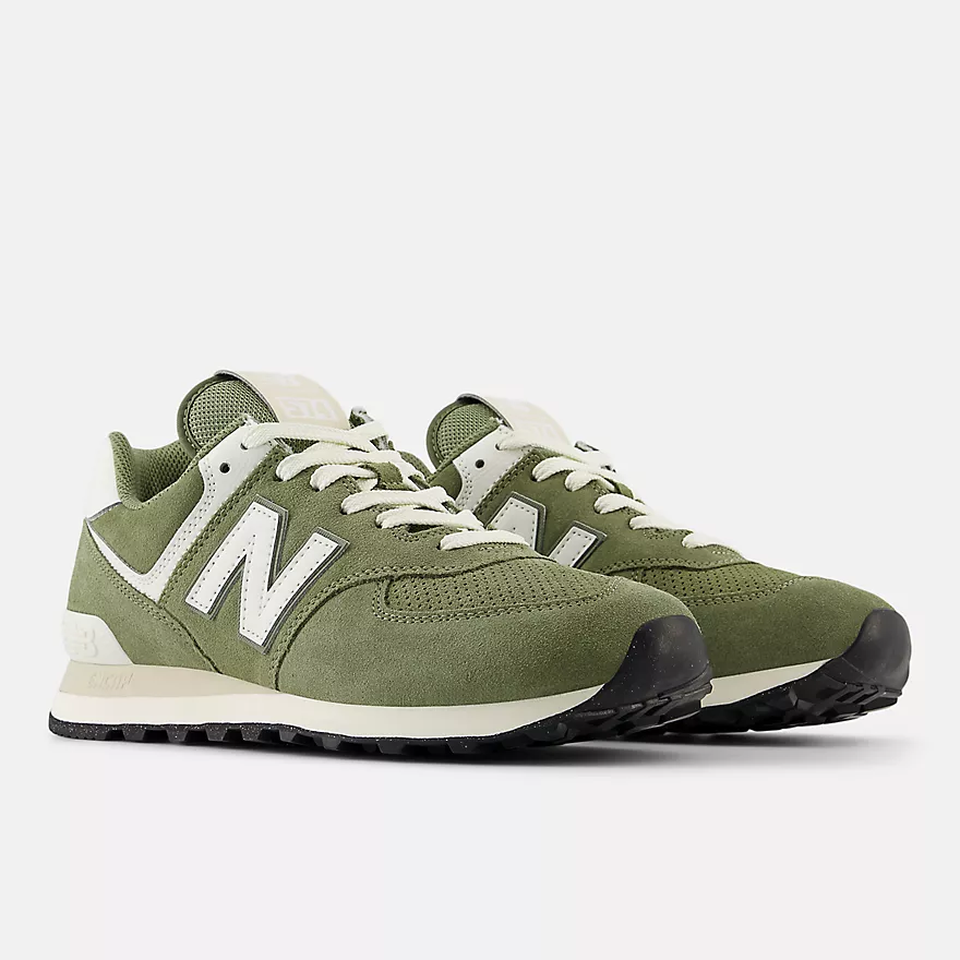 New Balance - 574 in Dark Olivine with Sea Salt - Image 2