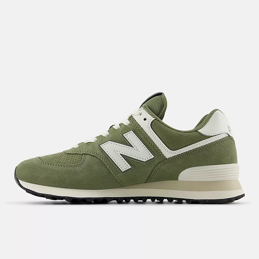 New Balance - 574 in Dark Olivine with Sea Salt - Image 3
