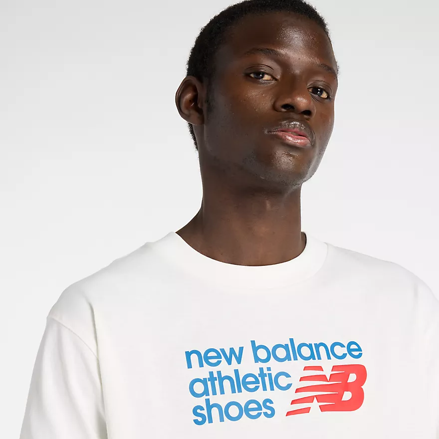 New Balance - Premium Relaxed Chest Logo Tee in White - Image 2