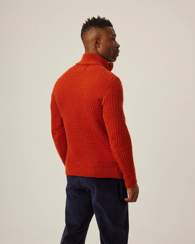 Peregrine - Birchall Quarter Zip Jumper in Orange - Image 4