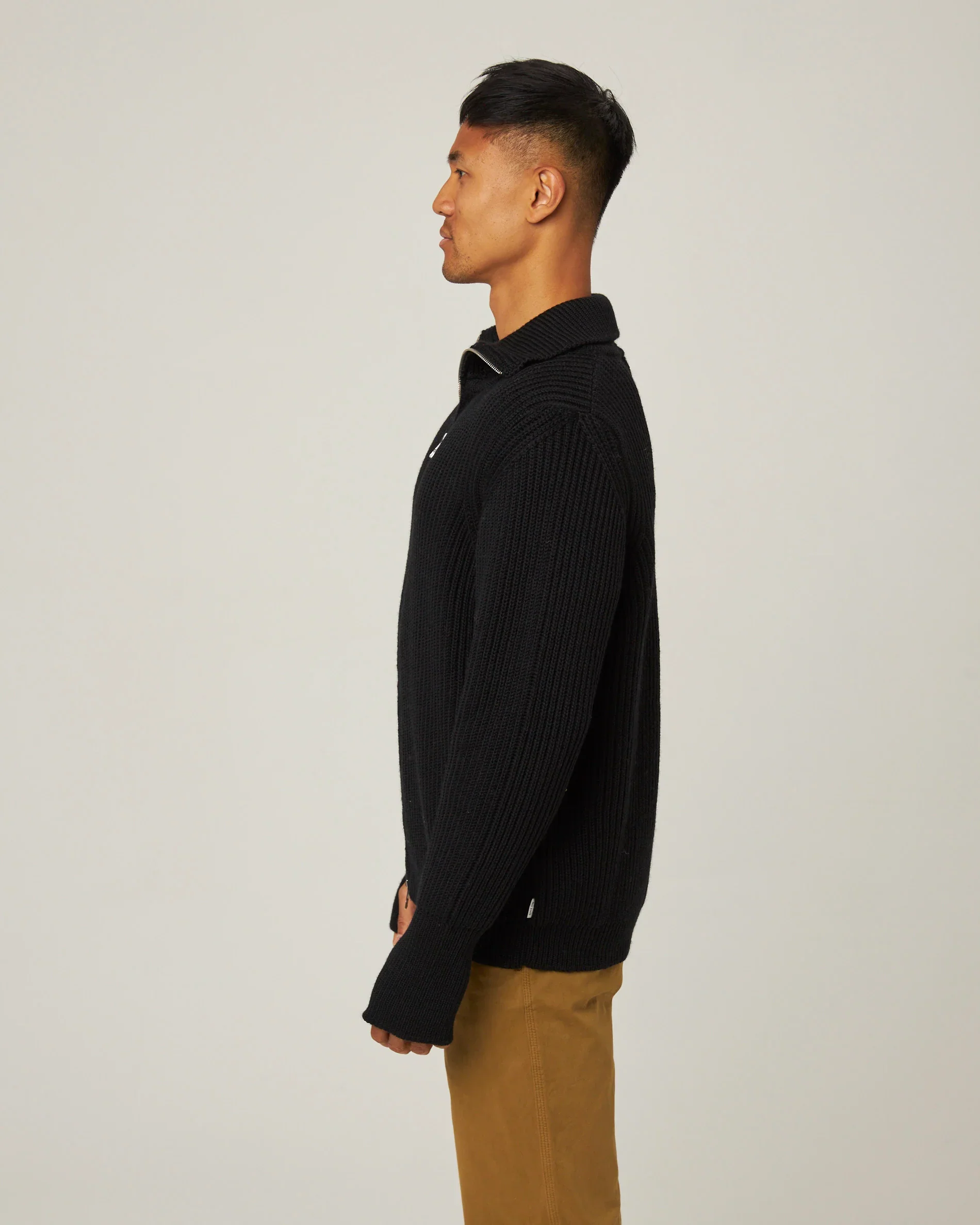Peregrine - Fisherman Cardigan in Black - Image 3