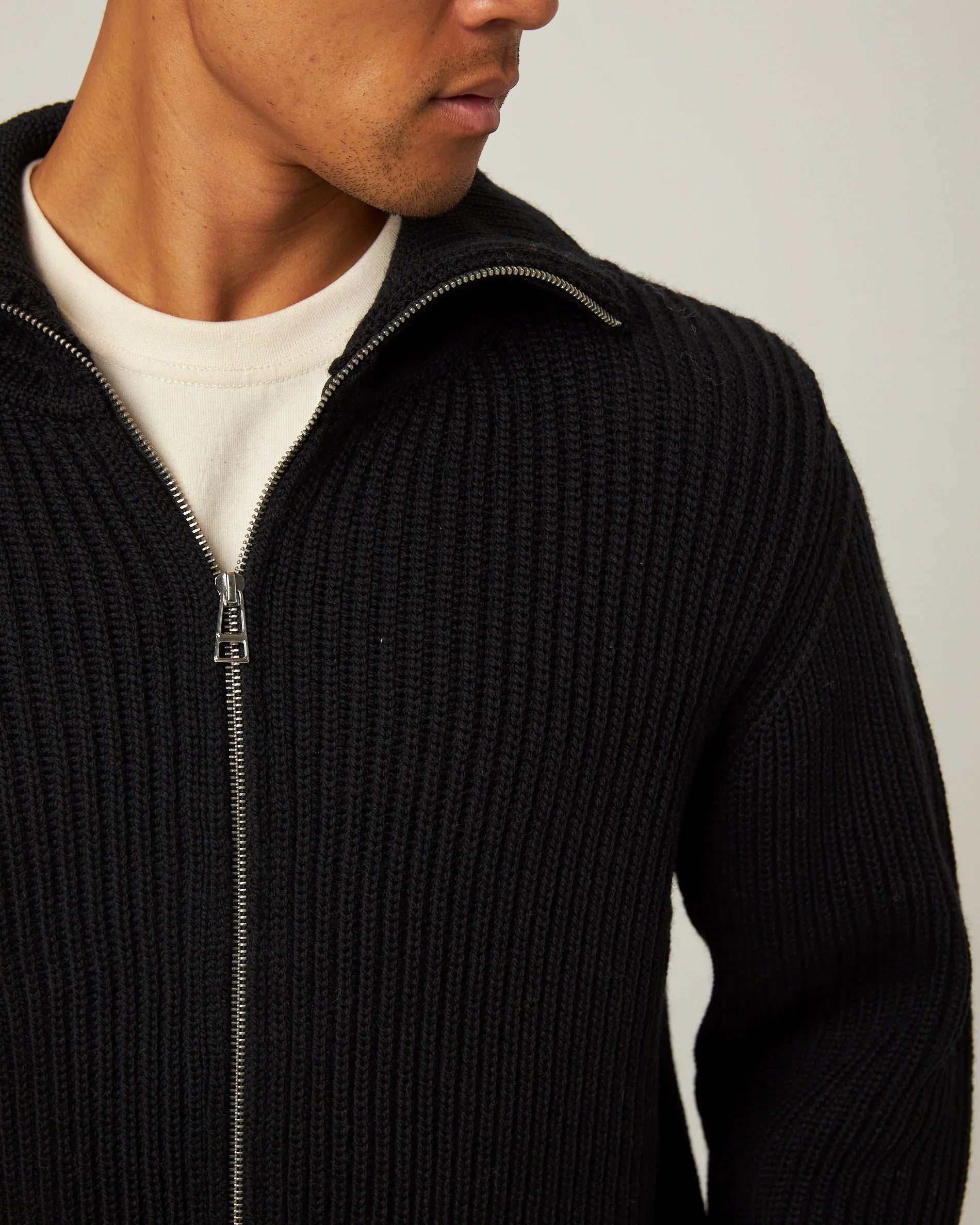 Peregrine - Fisherman Cardigan in Black - Image 5