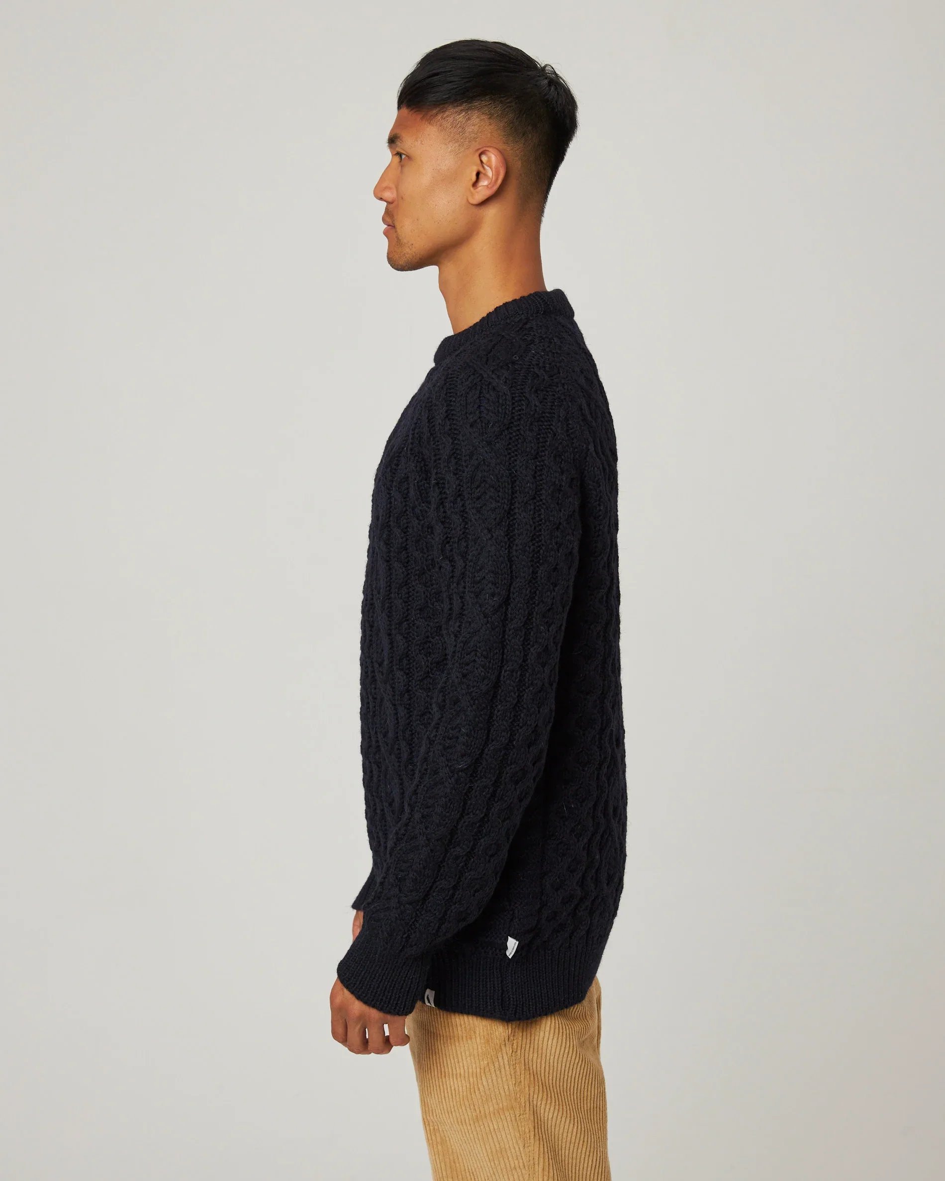 Peregrine - Hudson Aran Jumper in Navy - Image 3