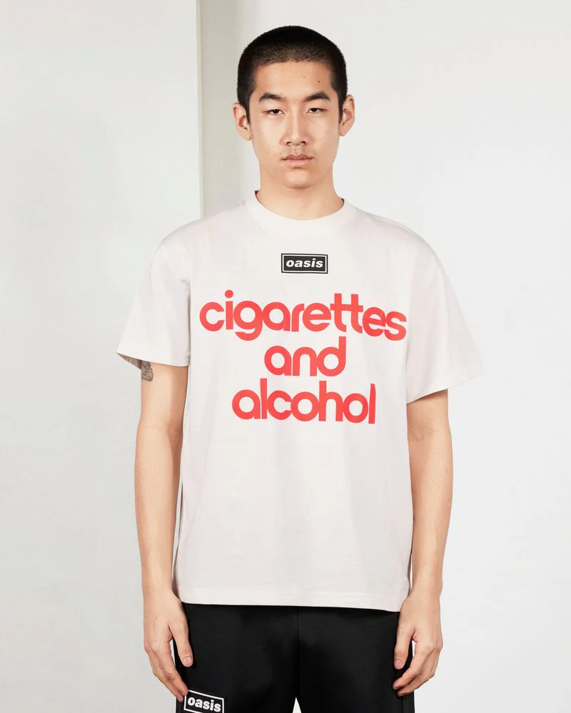 Pleasures x Oasis - Nordique T-shirt in Vintage White - Image 3