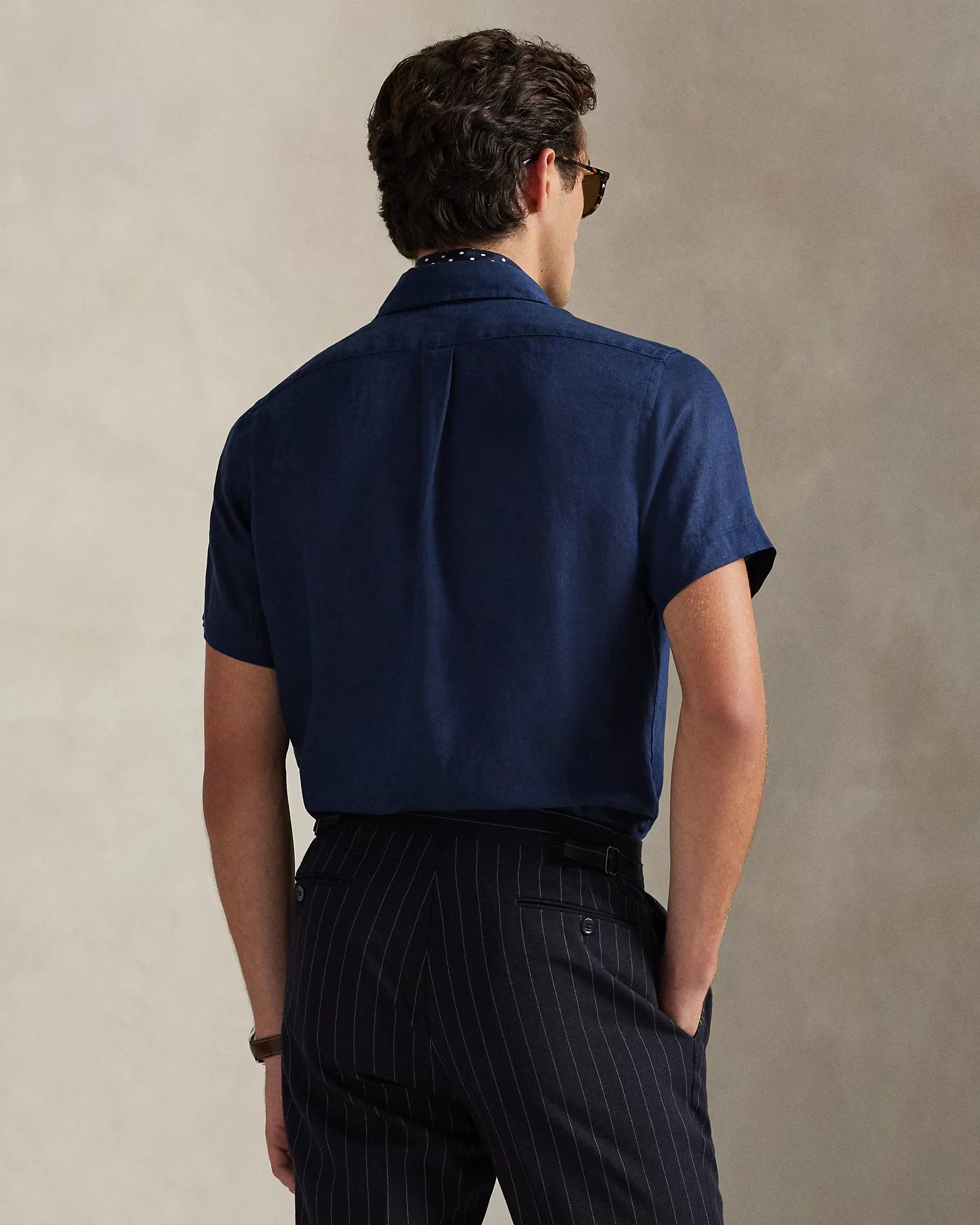 Polo Ralph Lauren - Classic Fit Linen Shirt Short Sleeve in Newport Navy - Image 3