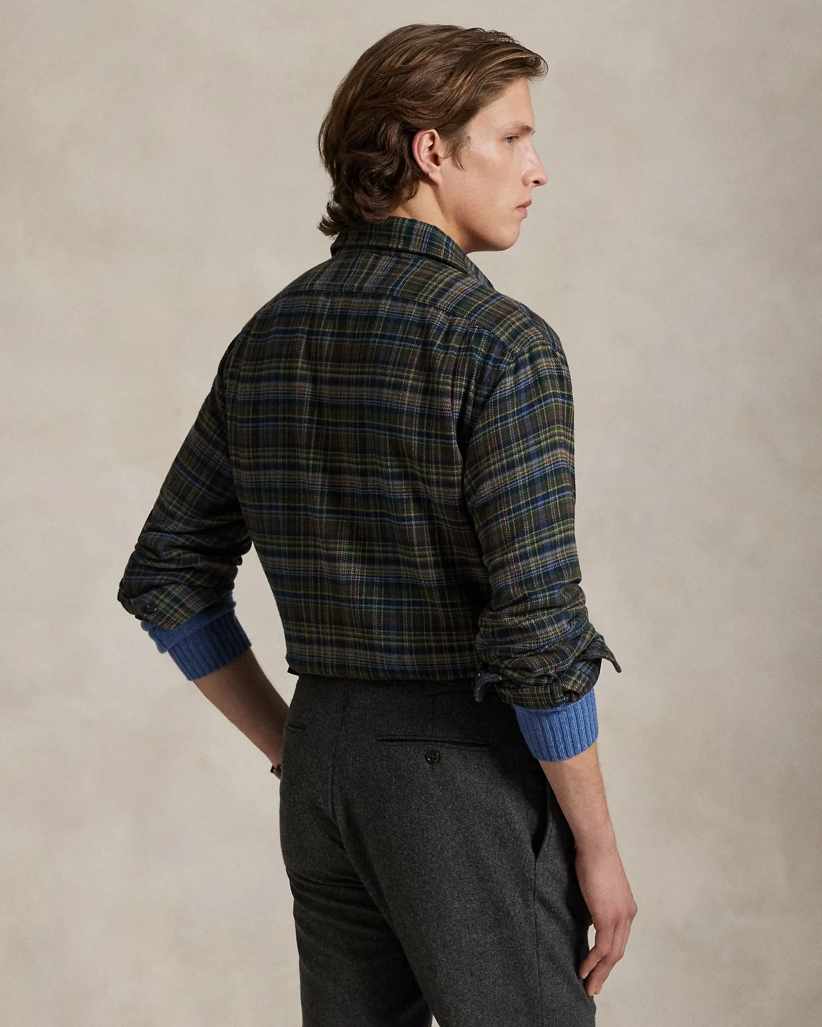 Polo Ralph Lauren - Classic Fit Plaid Brushed Flannel Shirt in Pine/Navy - Image 4