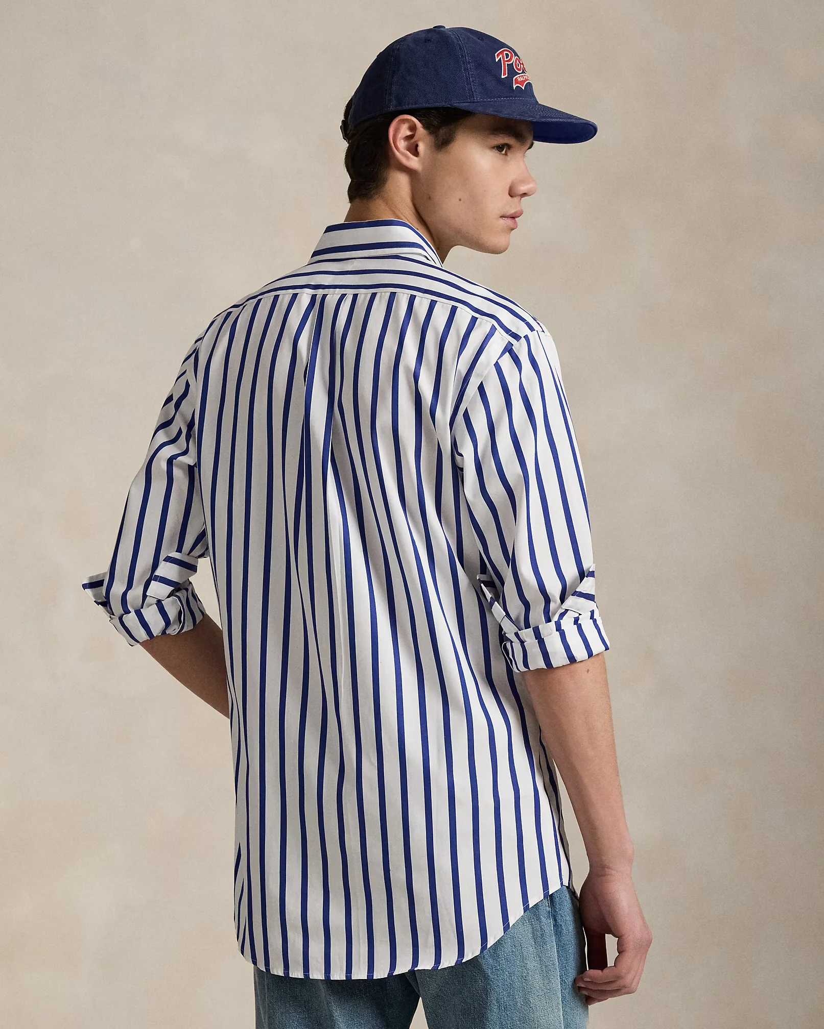 Polo Ralph Lauren - Classic Fit Striped Poplin Shirt in White and Blue - Image 2