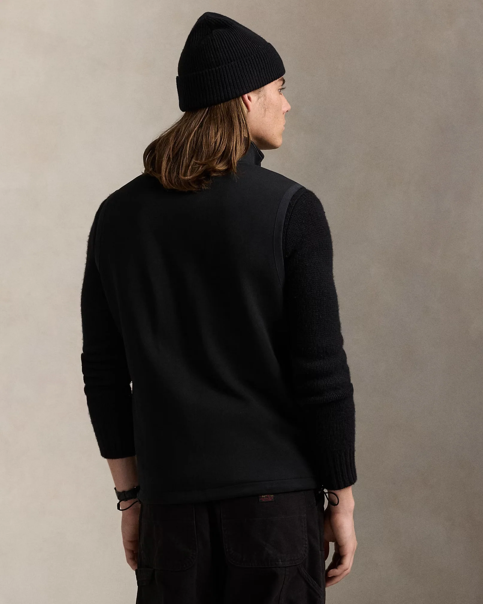Polo Ralph Lauren - Double-Knit Mockneck Vest In Black - Image 3