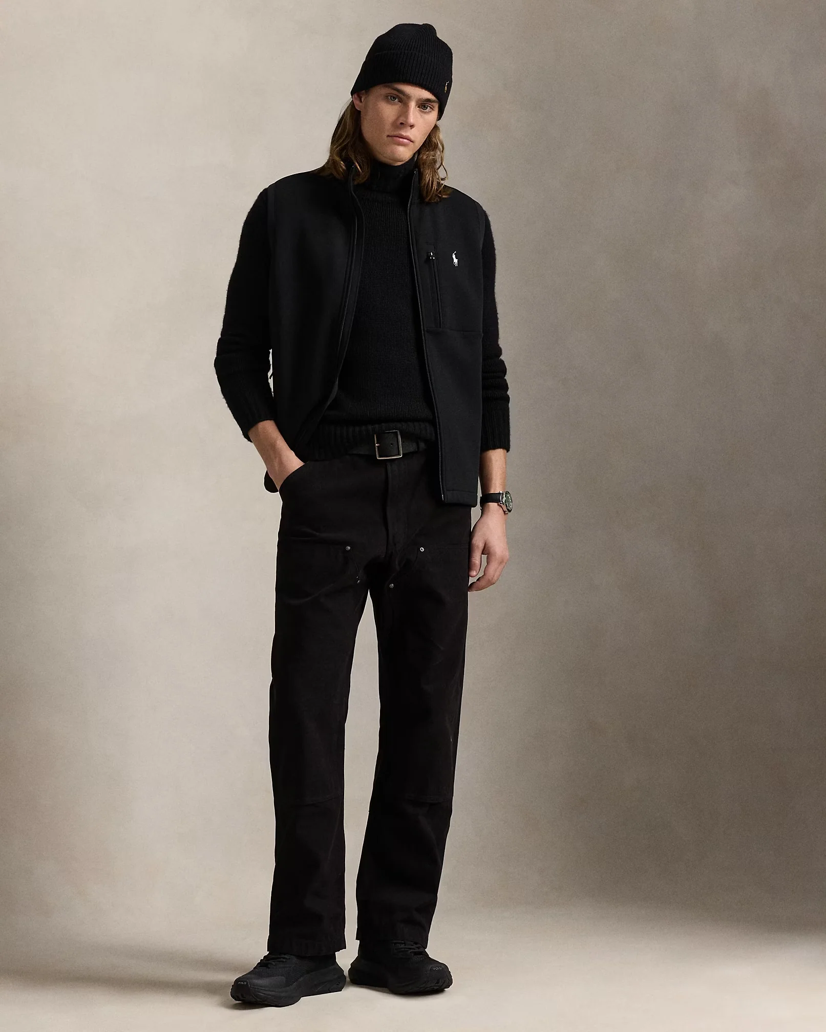 Polo Ralph Lauren - Double-Knit Mockneck Vest In Black - Image 4