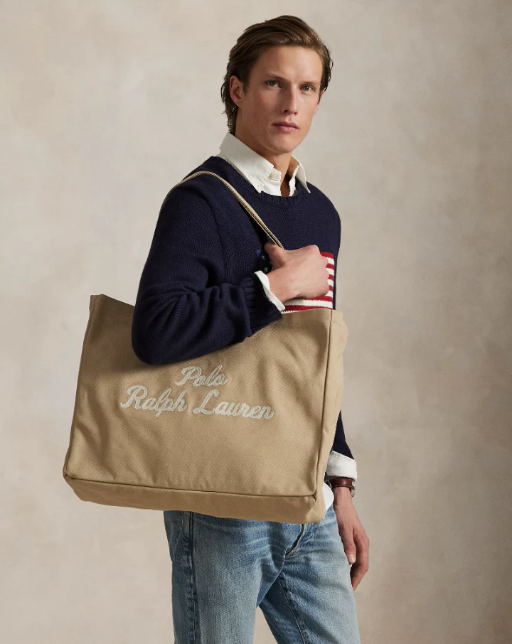 Polo Ralph Lauren - Embroidered Canvas Tote in Tan - Image 5
