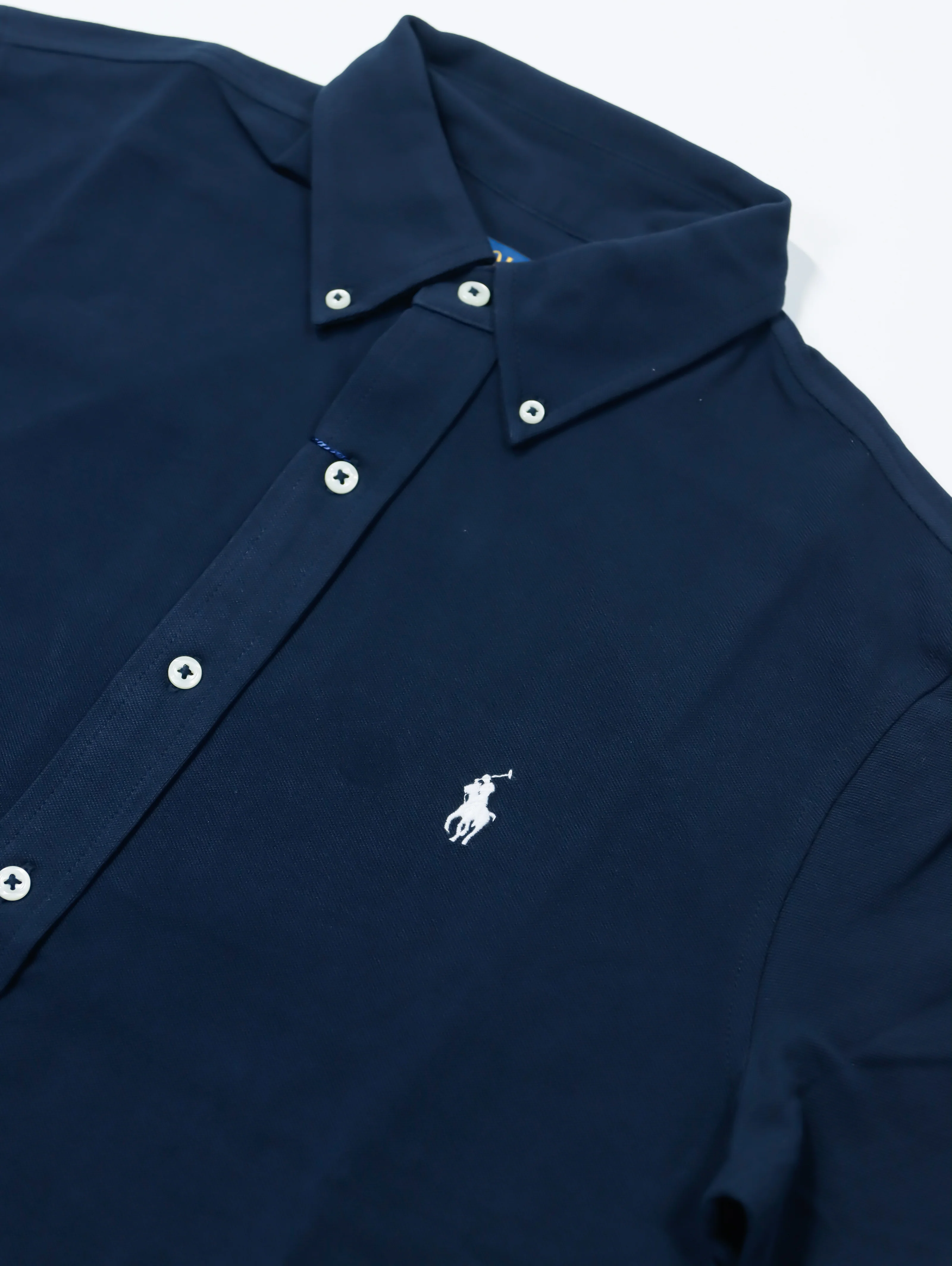 Polo Ralph Lauren - Featherweight Mesh Shirt in Aviator Navy - Image 3