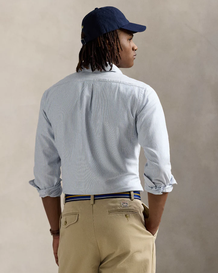 Polo Ralph Lauren - Striped Oxford Sport Shirt in Blue Classic Fit - Image 3