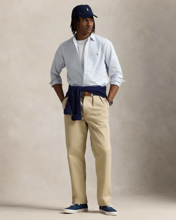 Polo Ralph Lauren - Striped Oxford Sport Shirt in Blue Classic Fit - Image 5