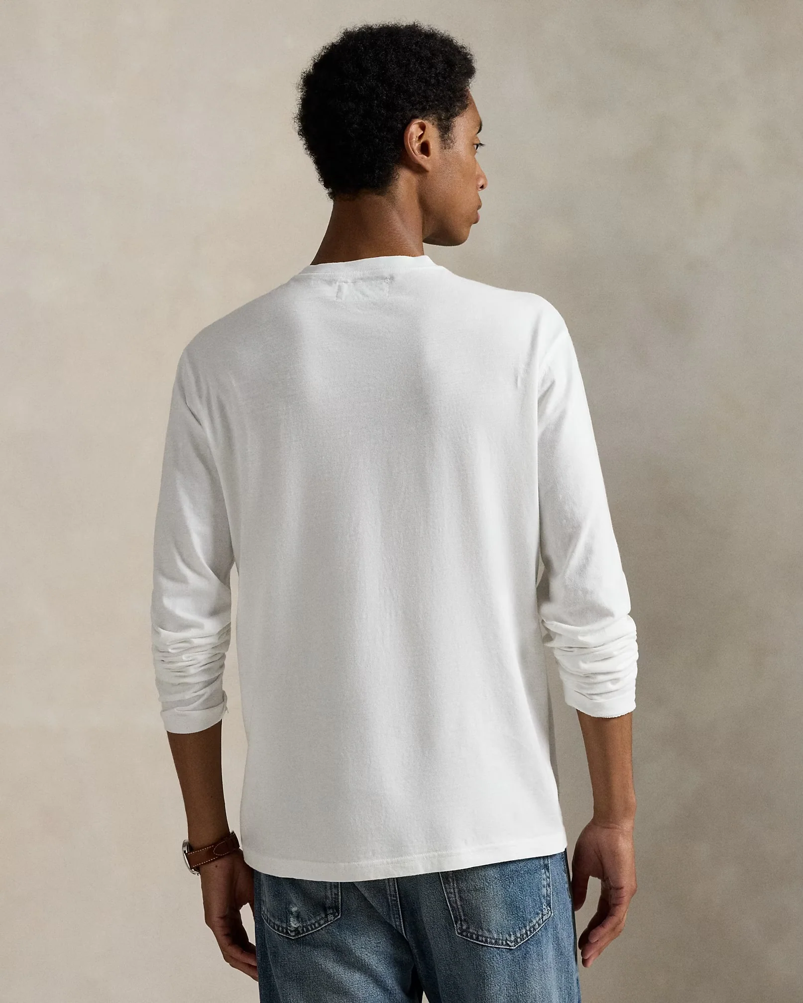 Polo Ralph Lauren - Long Sleeve Slub Jersey Henley Shirt in White - Image 3
