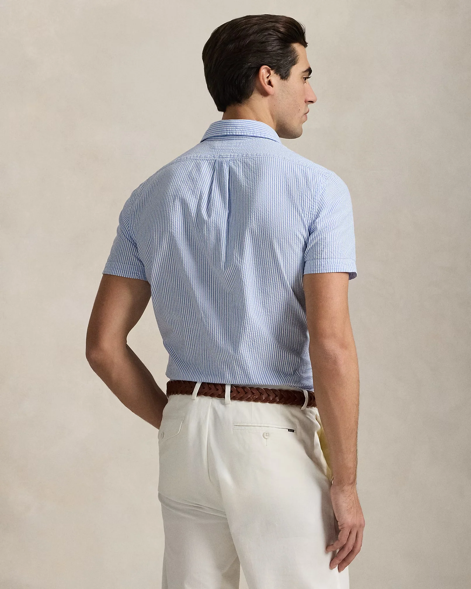 Polo Ralph Lauren - Prepster Classic Fit Seersucker Shirt in Blue/White - Image 3