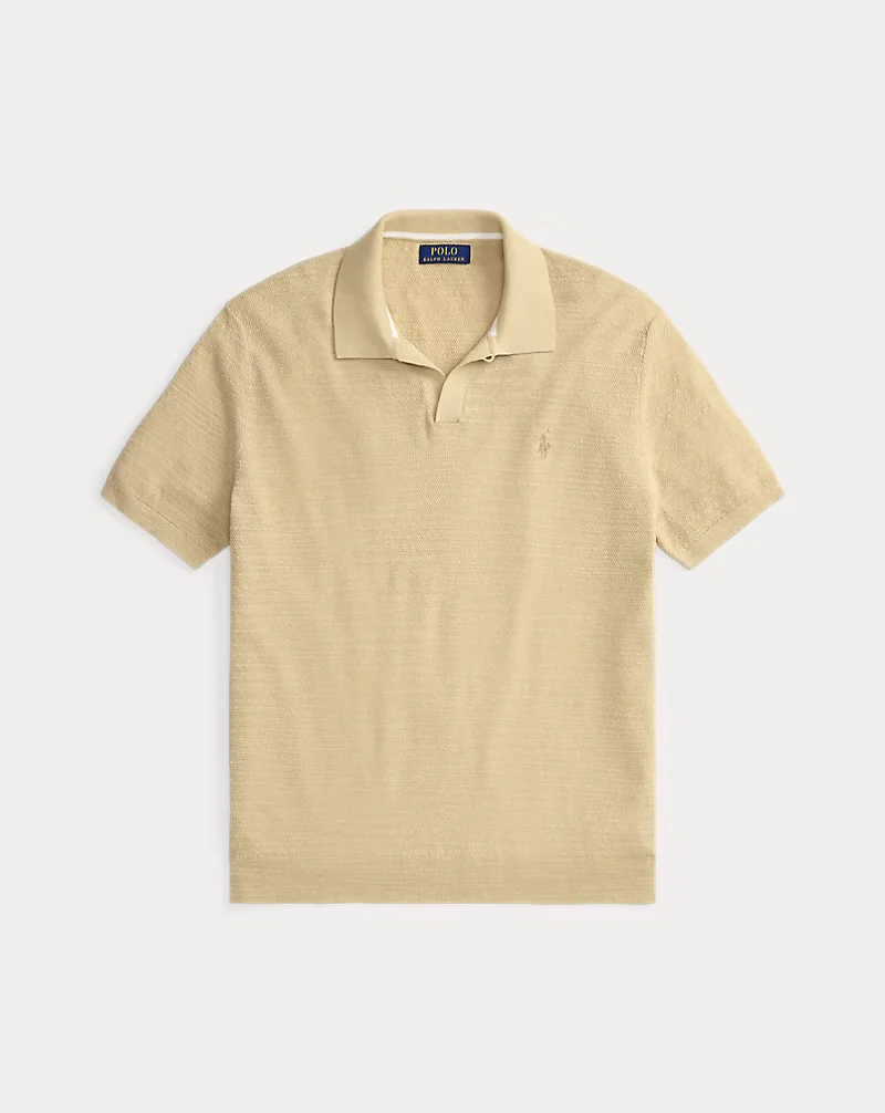 Polo Ralph Lauren - Textured Cotton-Linen Sweater in Bright Dune Tan/Deckwash White