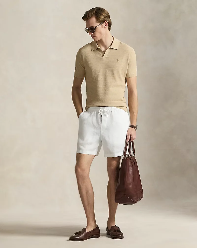 Polo Ralph Lauren - Textured Cotton-Linen Sweater in Bright Dune Tan/Deckwash White - Image 4