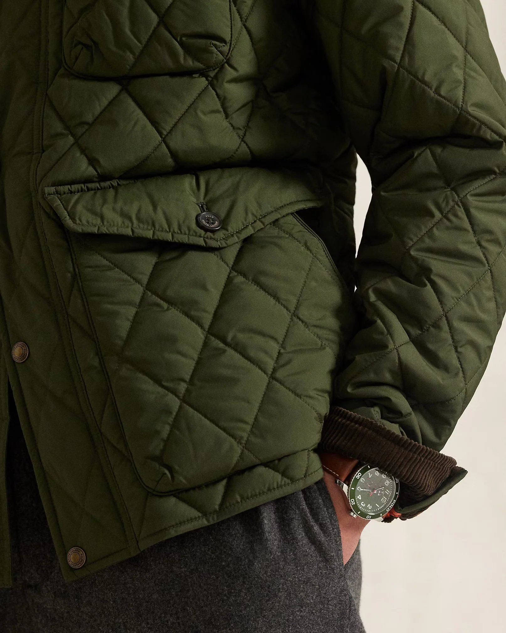 Polo Ralph Lauren - The Beaton Quilted Jacket in Company Olive - Image 5