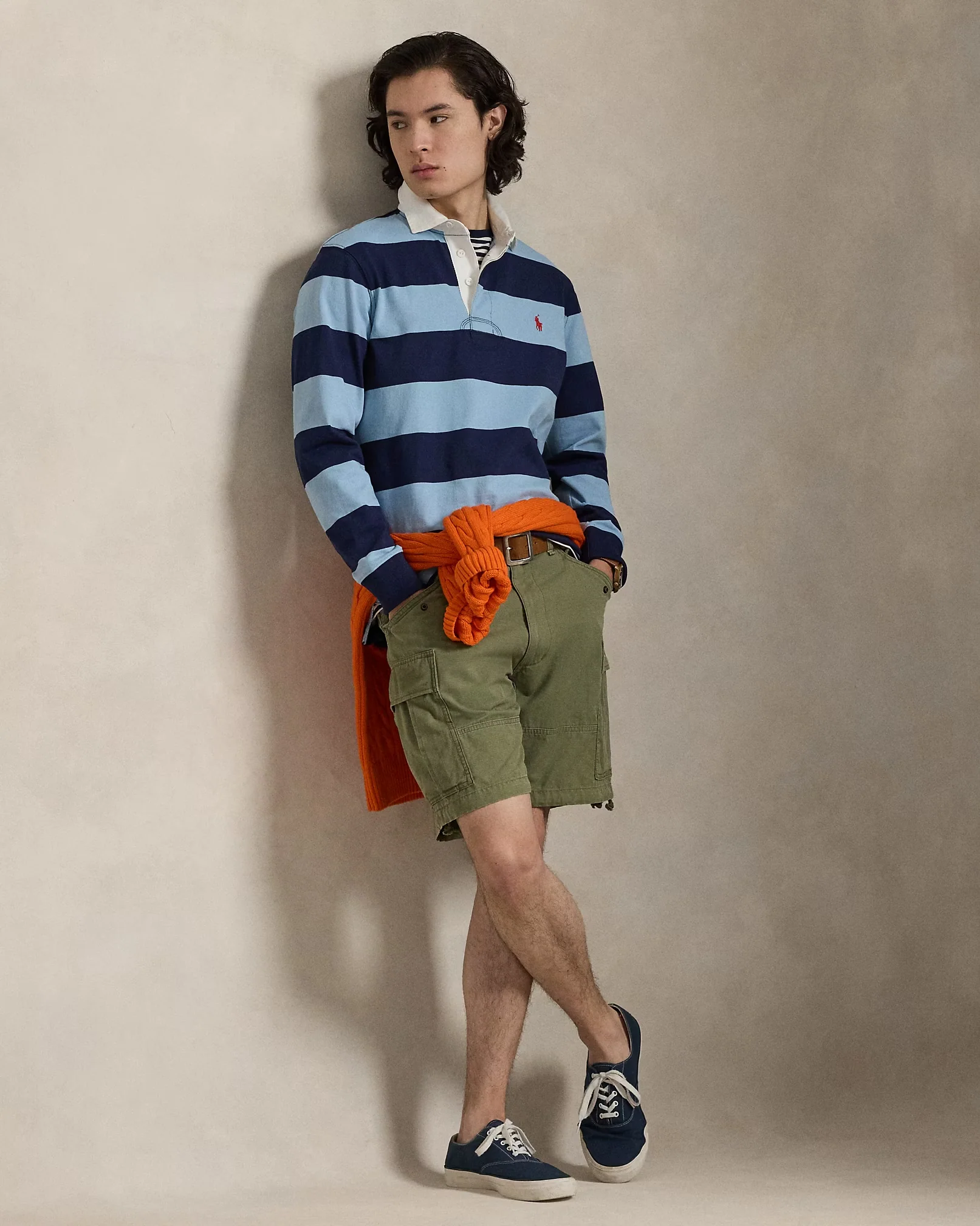 Polo Ralph Lauren - The Iconic Rugby Shirt in Powder Blue and Newport Navy - Image 4