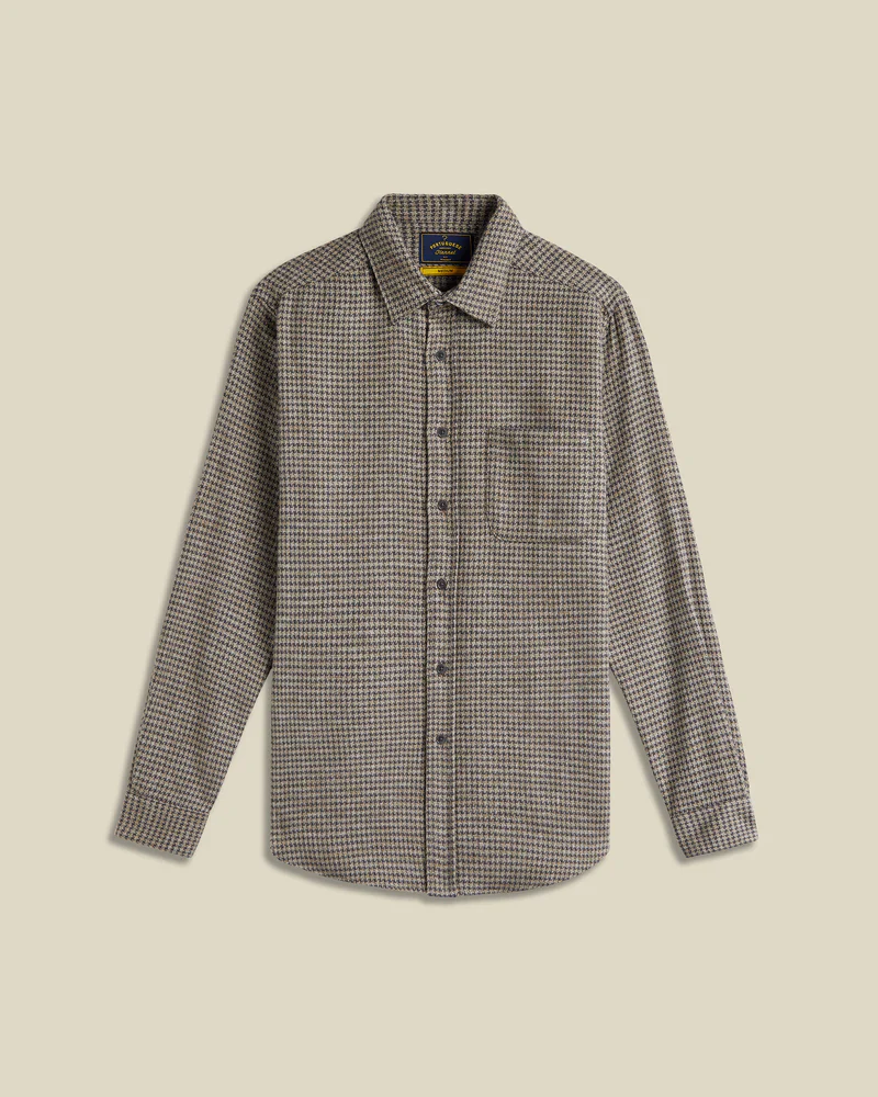 Portuguese Flannel - Abstract Pied Poule in Charcoal