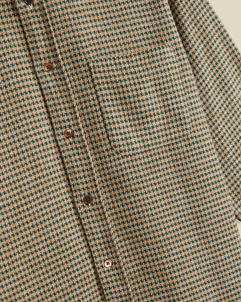 Portuguese Flannel - Abstract Pied Poule in Green - Image 3