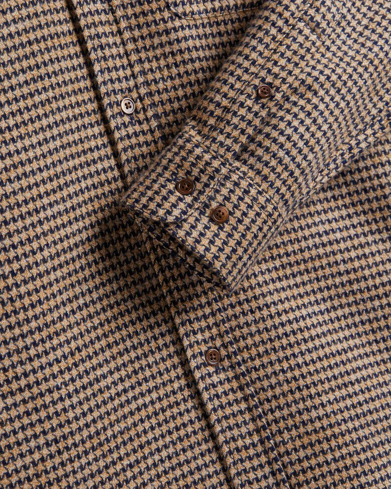 Portuguese Flannel - Abstract Pied Poule in Navy - Image 4