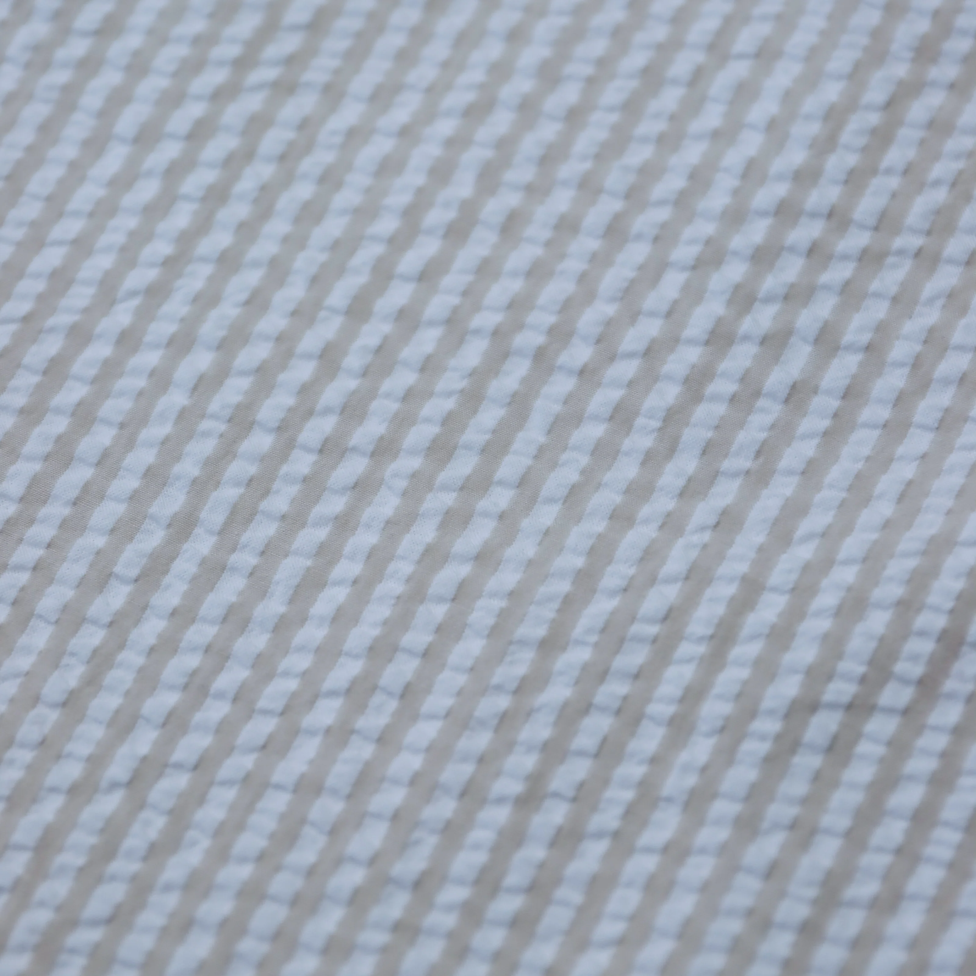 Portuguese Flannel - Atlantico Short Sleeve in Sand Stripe Seersucker - Image 4