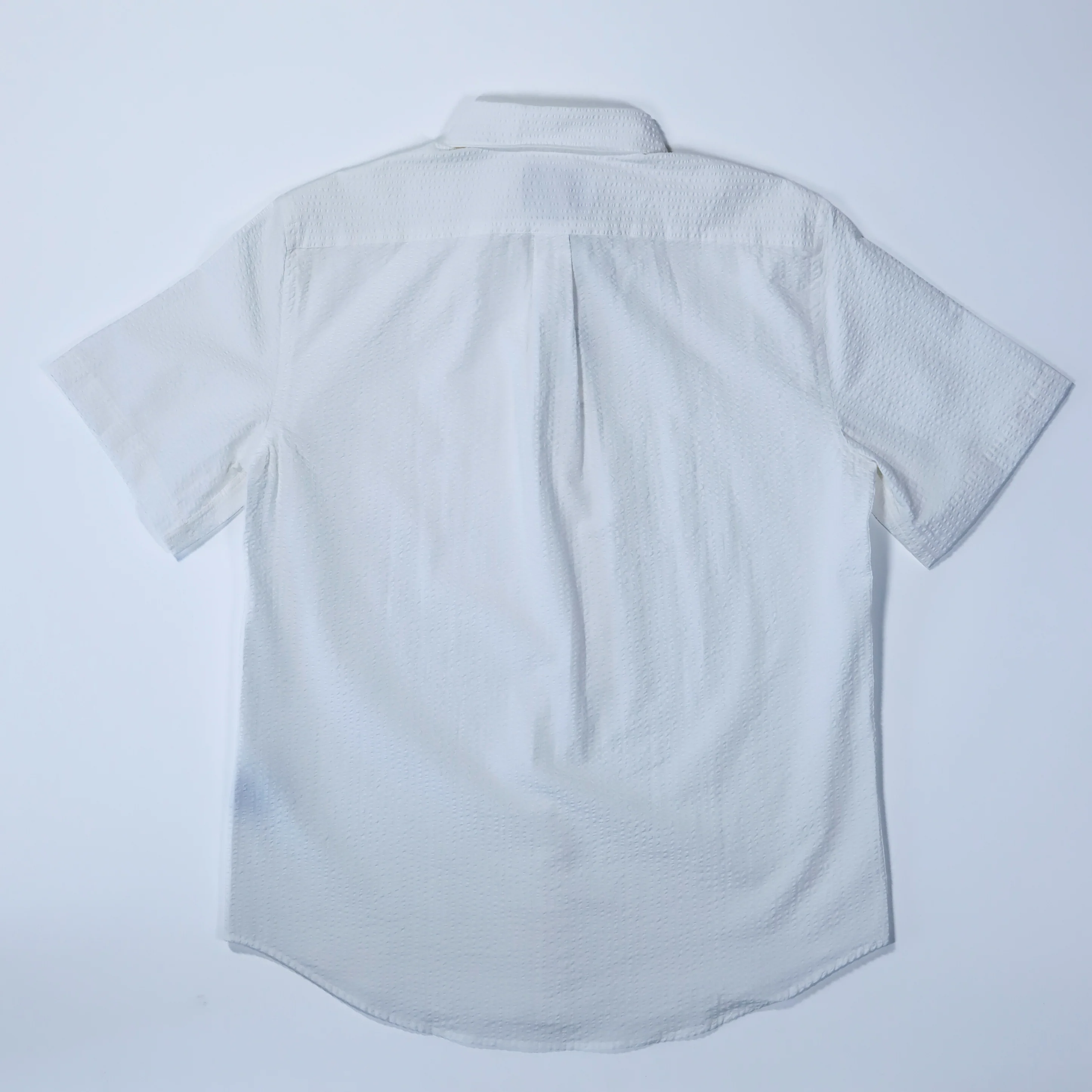 Portuguese Flannel - Atlantico Short Sleeve in White Seersucker - Image 2