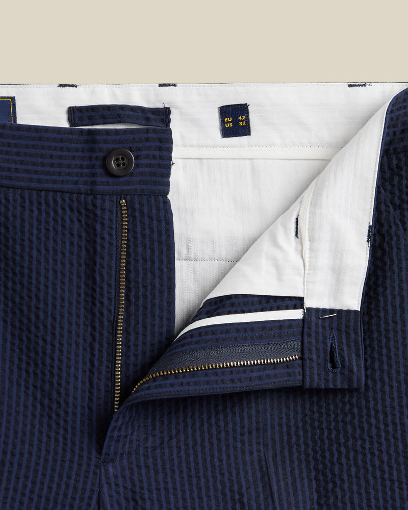 Portuguese Flannel - Atlantico Trouser in Navy Seersucker - Image 3