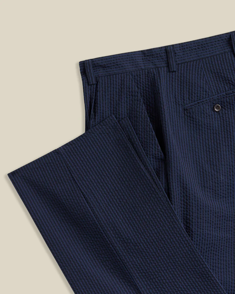 Portuguese Flannel - Atlantico Trouser in Navy Seersucker - Image 4