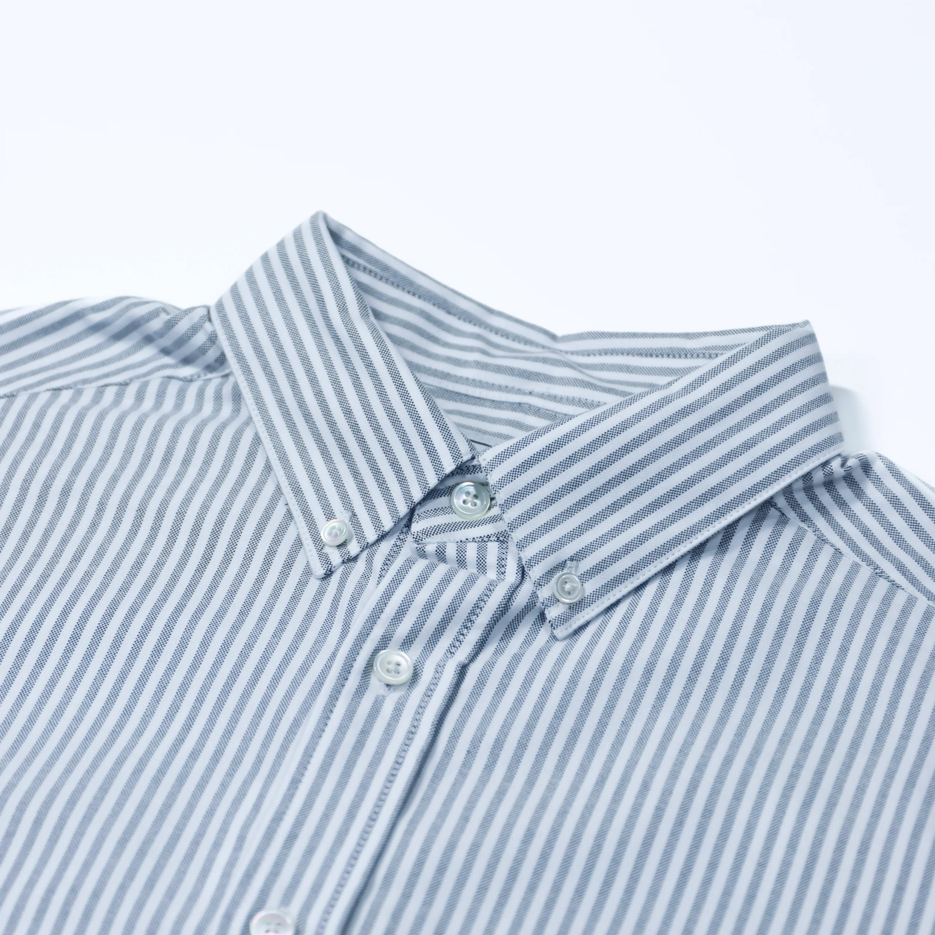 Portuguese Flannel - Belavista Stripe S/S in Black and White Oxford Cloth - Image 3
