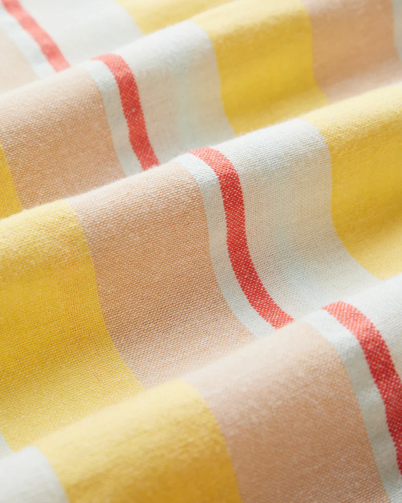 Portuguese Flannel - Boat Camp Collar in Yellow Stripe - Image 4