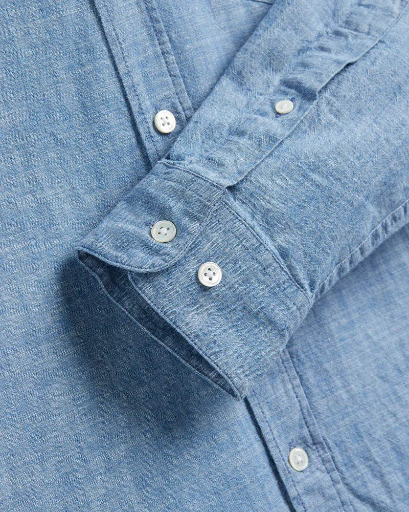 Portuguese Flannel - Chambray Long-Sleeve Button-Down - Image 4