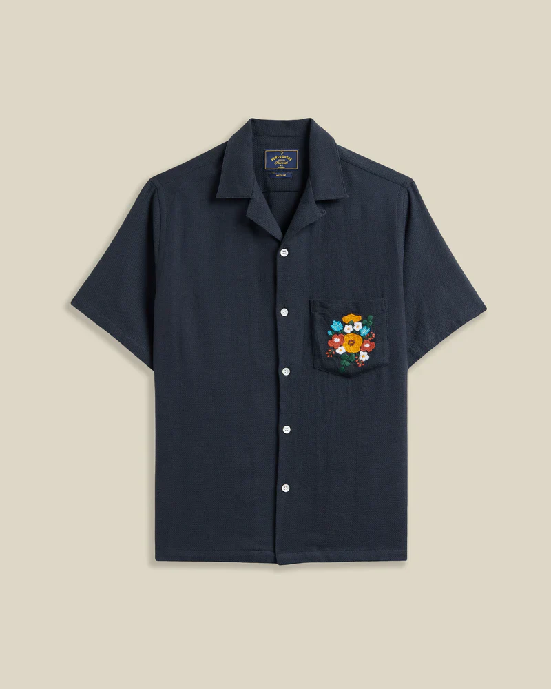 Portuguese Flannel - Embroidery Piquet in Navy