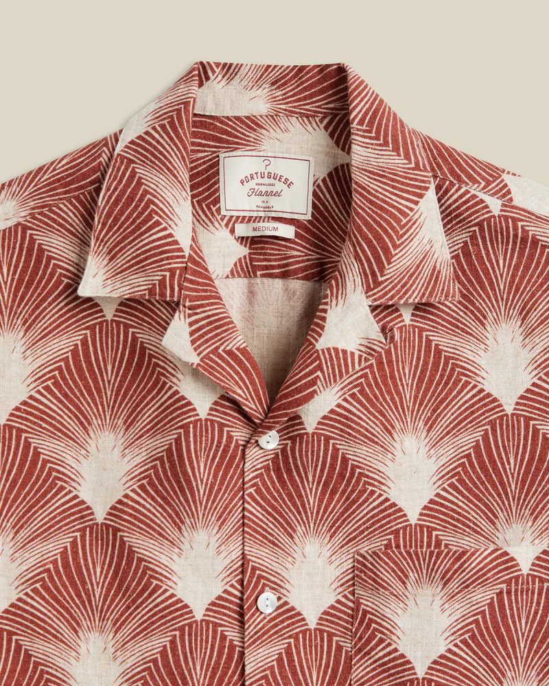 Portuguese Flannel - Feathers Camp Collar in Midcentury Clay - Image 2