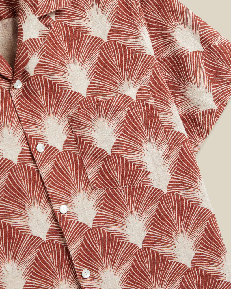 Portuguese Flannel - Feathers Camp Collar in Midcentury Clay - Image 3