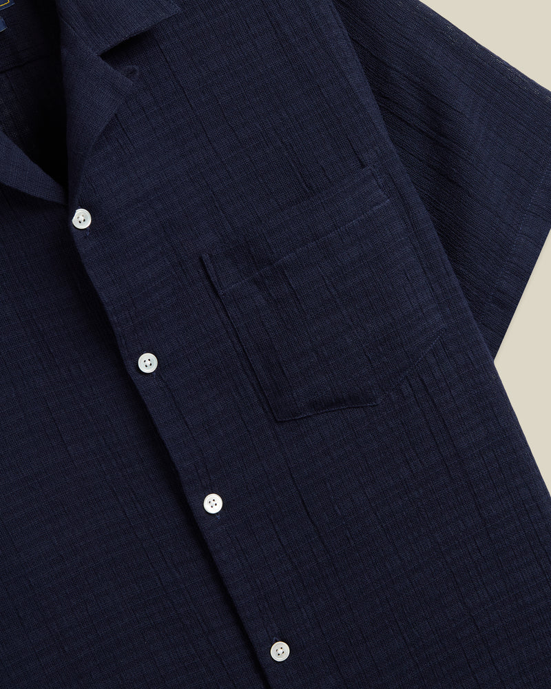 Portuguese Flannel - Grain Camp Collar in Navy Gauze - Image 3