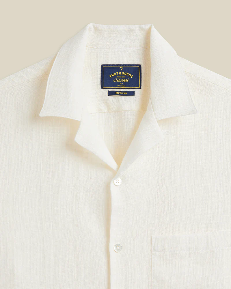 Portuguese Flannel - Grain Camp Collar in White Gauze - Image 2