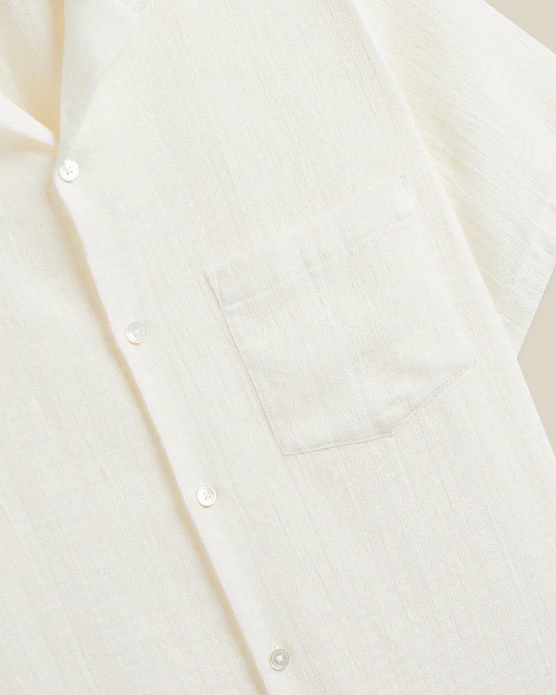 Portuguese Flannel - Grain Camp Collar in White Gauze - Image 3
