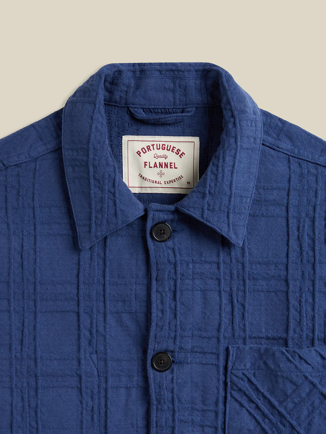 Portuguese Flannel - Legacy Jacket in Blue Embossed Plaid - Image 2