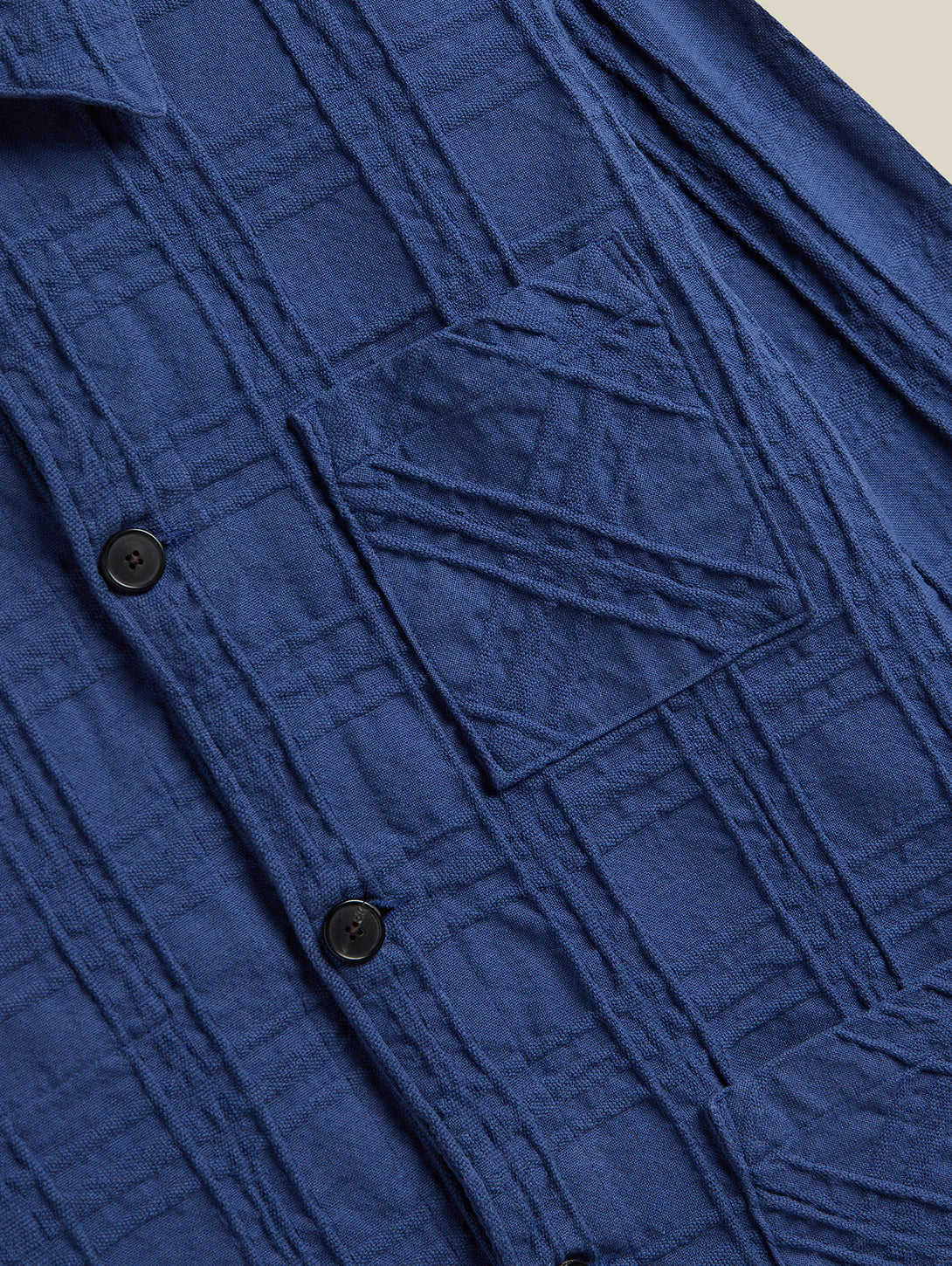 Portuguese Flannel - Legacy Jacket in Blue Embossed Plaid - Image 3